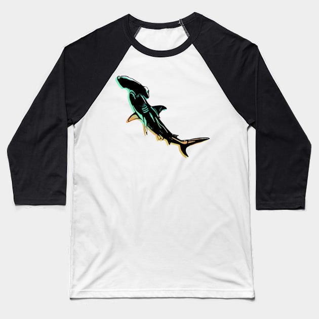 Hammerhead Shark Baseball T-Shirt by JosetteKent